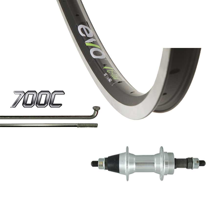 Wheel Shop Evo Tour 19 Noir/ Formula FM-31, Roue, Arrière, 700C / 622, Trous: 36, Boulons, 135mm, Sur jante, Roue libre