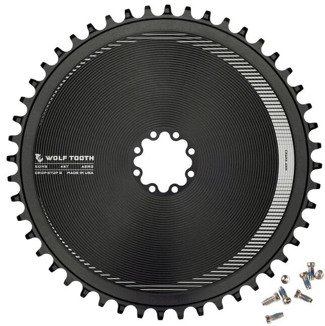 Wolf Tooth Direct Mount Aero Chainring for SRAM 8-Bolt Black 48T