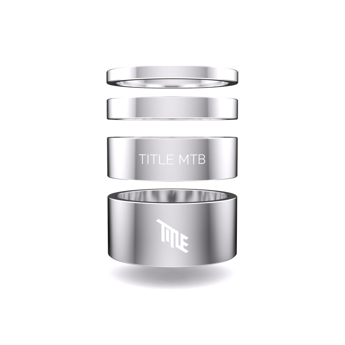 Title MTB Alloy entretoises de jeu de direction Chrome