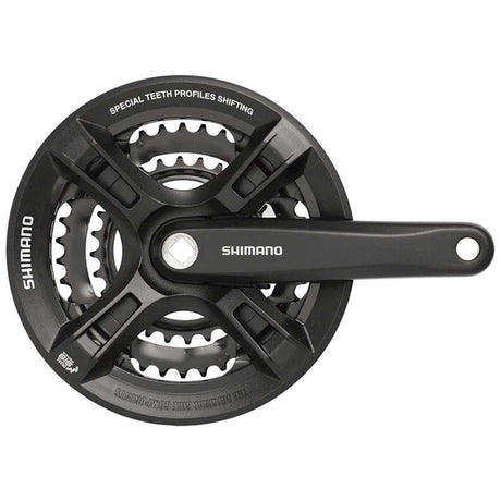 Shimano, Altus FC-M311, Crankset, 7/8 sp., 175mm, 28/38/48T, Riveted, Square, 50 mm, Black