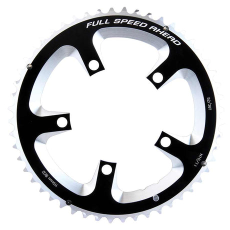 FSA FSA, 52D, 10/11vit., BCD: 110mm, 5 Boulons, Super Road, Plateau Extérieur, pour Double, Aluminium, Noir, 371-0252A