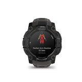Garmin Instinct 3 50mm AMOLED, Montre, Couleur de la montre: Noir, Bracelet: Anthracite - Silicone