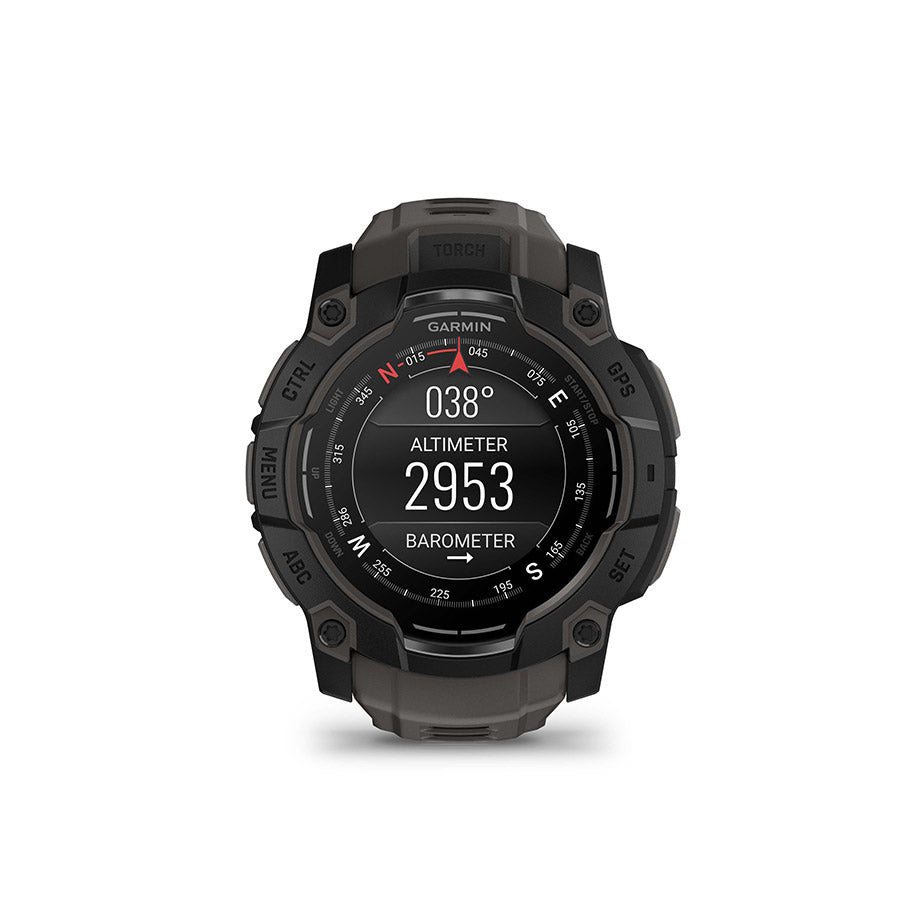 Garmin Instinct 3 50mm AMOLED, Montre, Couleur de la montre: Noir, Bracelet: Anthracite - Silicone