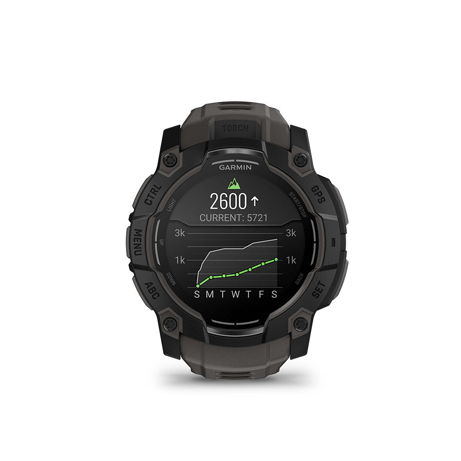 Garmin Instinct 3 50mm AMOLED, Montre, Couleur de la montre: Noir, Bracelet: Anthracite - Silicone