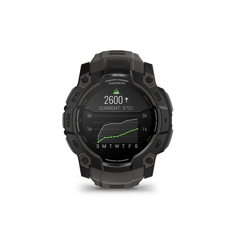 Garmin Instinct 3 50mm AMOLED, Montre, Couleur de la montre: Noir, Bracelet: Anthracite - Silicone