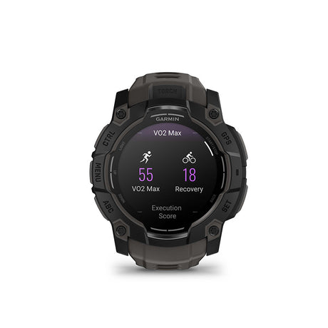 Garmin Instinct 3 50mm AMOLED, Montre, Couleur de la montre: Noir, Bracelet: Anthracite - Silicone