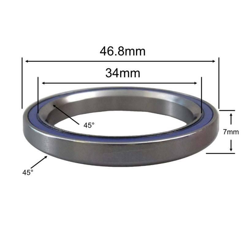ELVEDES Roulement MR168 34 × 46.8 × 7 (45°×45°)