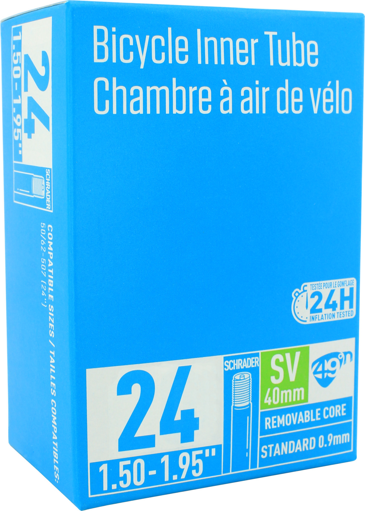 49N Standard — Chambre à air, valve Schrader 40 mm
