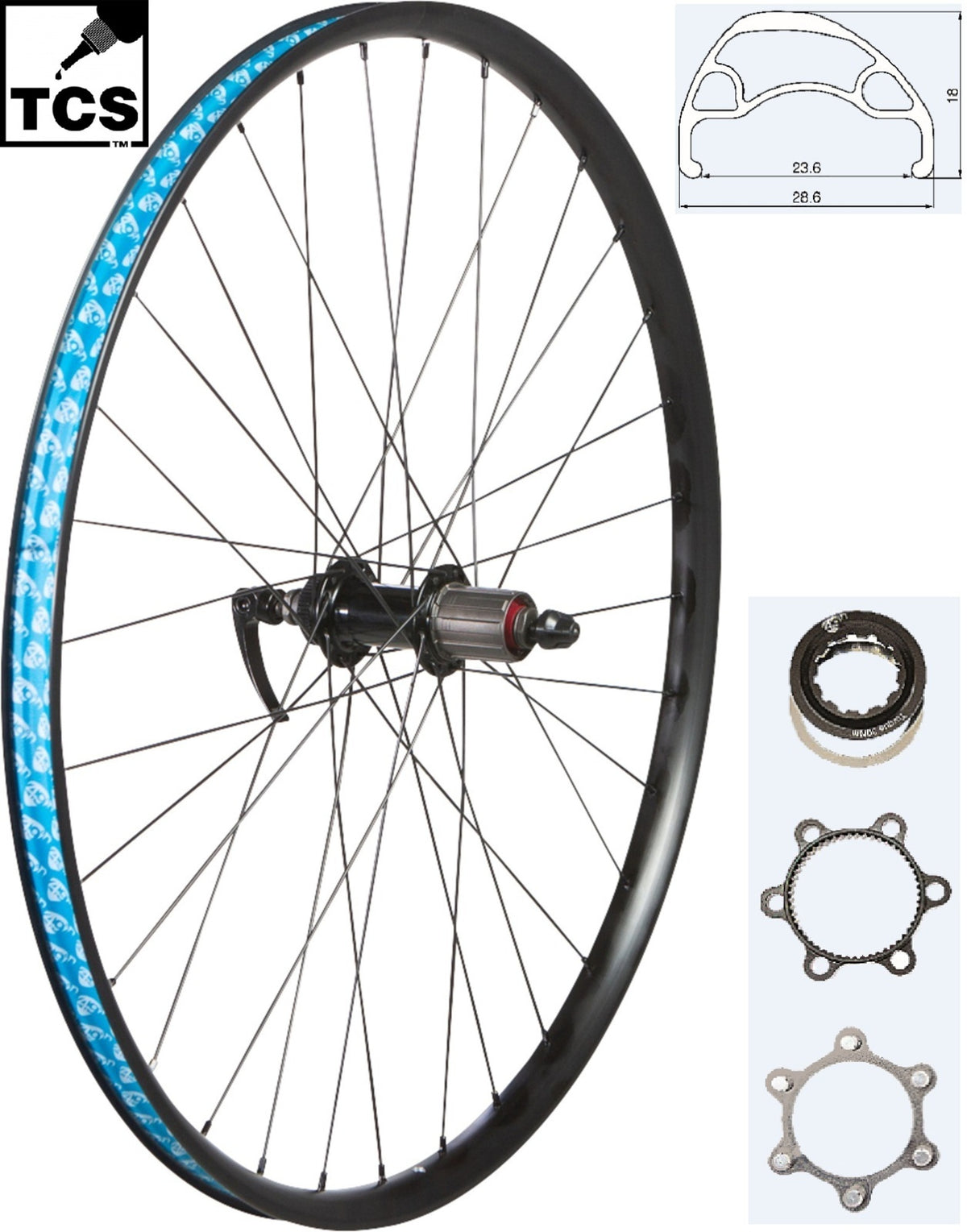 ROUE DE VÉLO DE MONTAGNE URBAIN ARRIÈRE 26 PO À DISQUE - DÉBLOCAGE RAPIDE CASSETTE