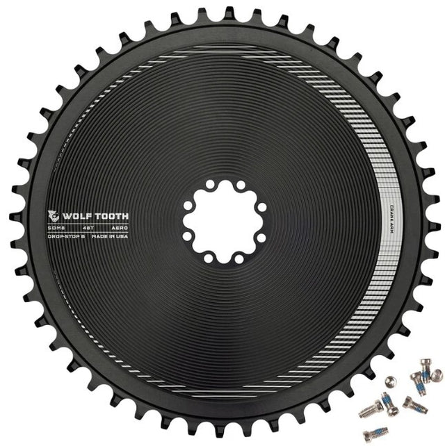 Wolf Tooth Direct Mount Aero Chainring for SRAM 8-Bolt Black 48T