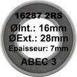 ELVEDES Roulement 16287 2RS 16x28x7 - ABEC 3