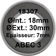 ELVEDES Roulement 18307 18x30x7 - ABEC 3