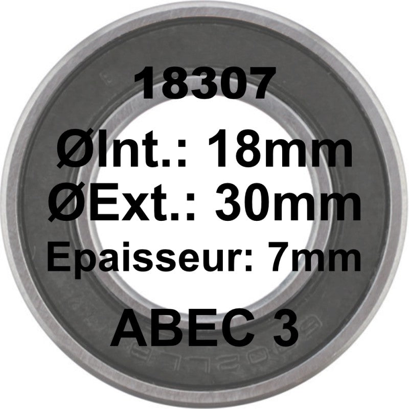 ELVEDES Roulement 18307 18x30x7 - ABEC 3