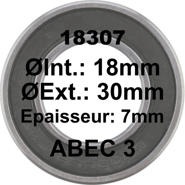 ELVEDES Roulement 18307 18x30x7 - ABEC 3