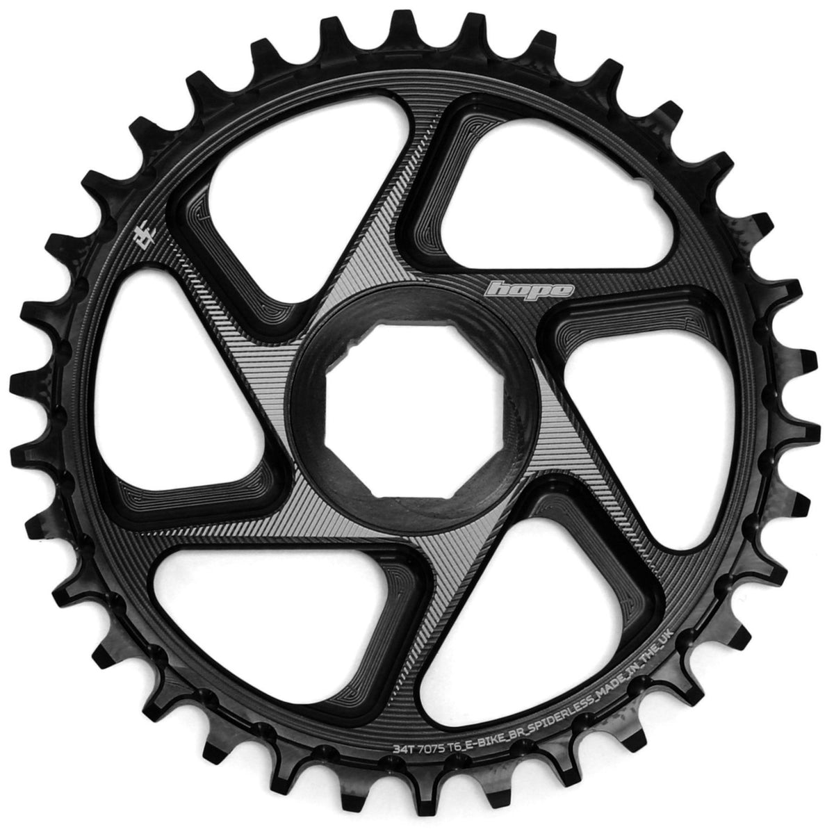 Hope Chainring Spiderless 34T R22 Boost Black