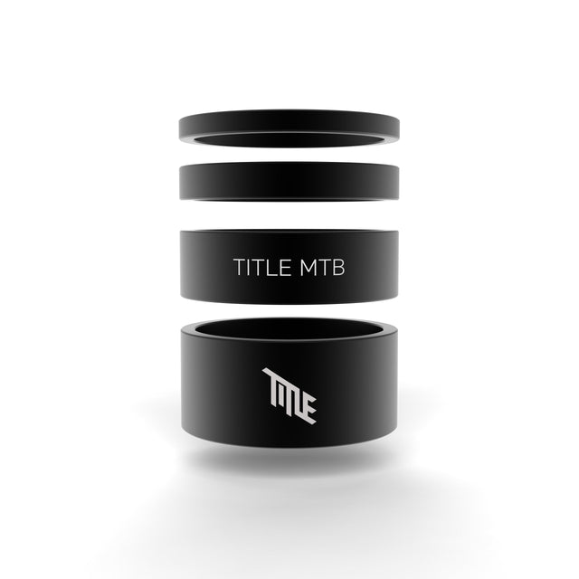 Title MTB Alloy entretoises de jeu de direction Noir