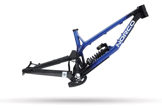 Norco Team DH 2027, kit cadre noir et bleu avec amortisseur Fox DHX2
